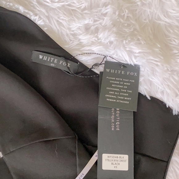 WHITEFOX off the shoulder bow mini black dress - Picture 4 of 5